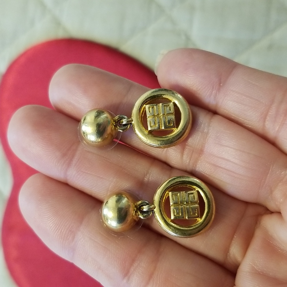 Beautiful Givenchy Logo Monogram Drop Vintage Ear… - image 4